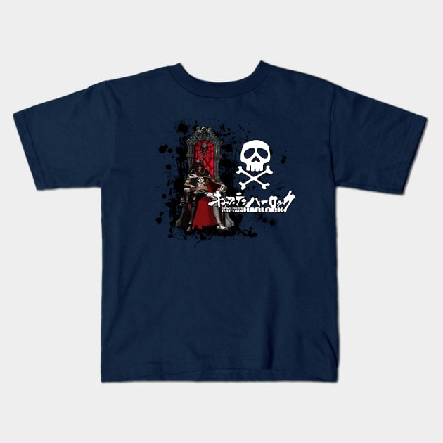 Captain Harlock Kids T-Shirt by SirTeealot